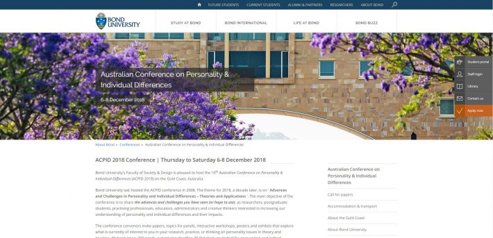Australian Conference on Personality & Individual Differences