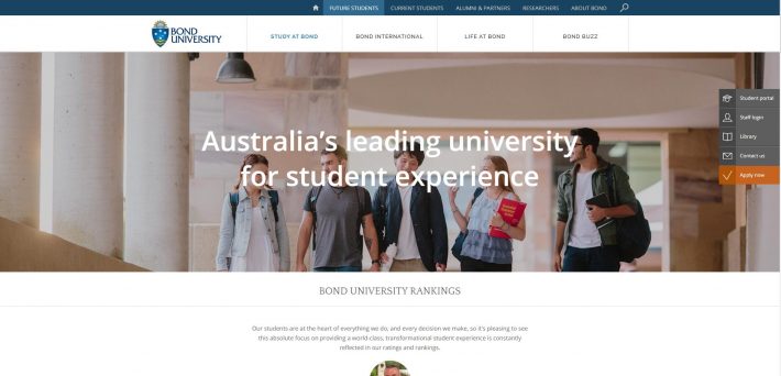 Bond University rankings